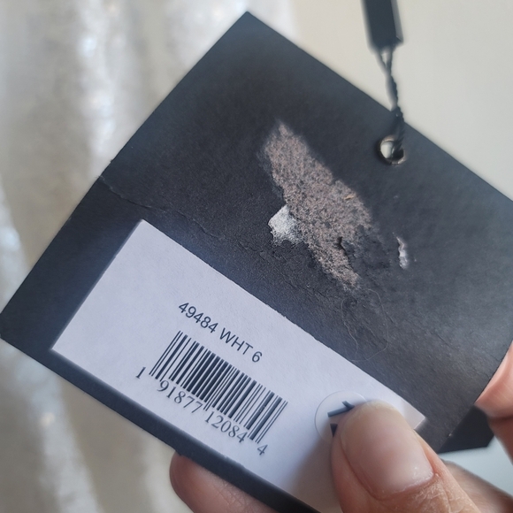 Mac Duggal, Sequined Cut Out Shoulder Skater Dress, Whit Sequins, Size‎ 6, NWT - Picture 15 of 15